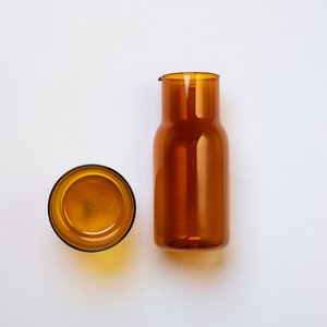 Amber Carafe with Glass Lid - 500ml