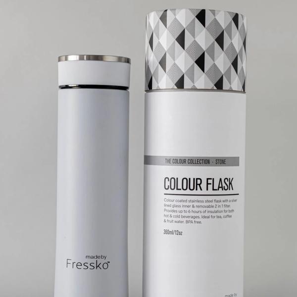 Stone coloured stainless steel flask