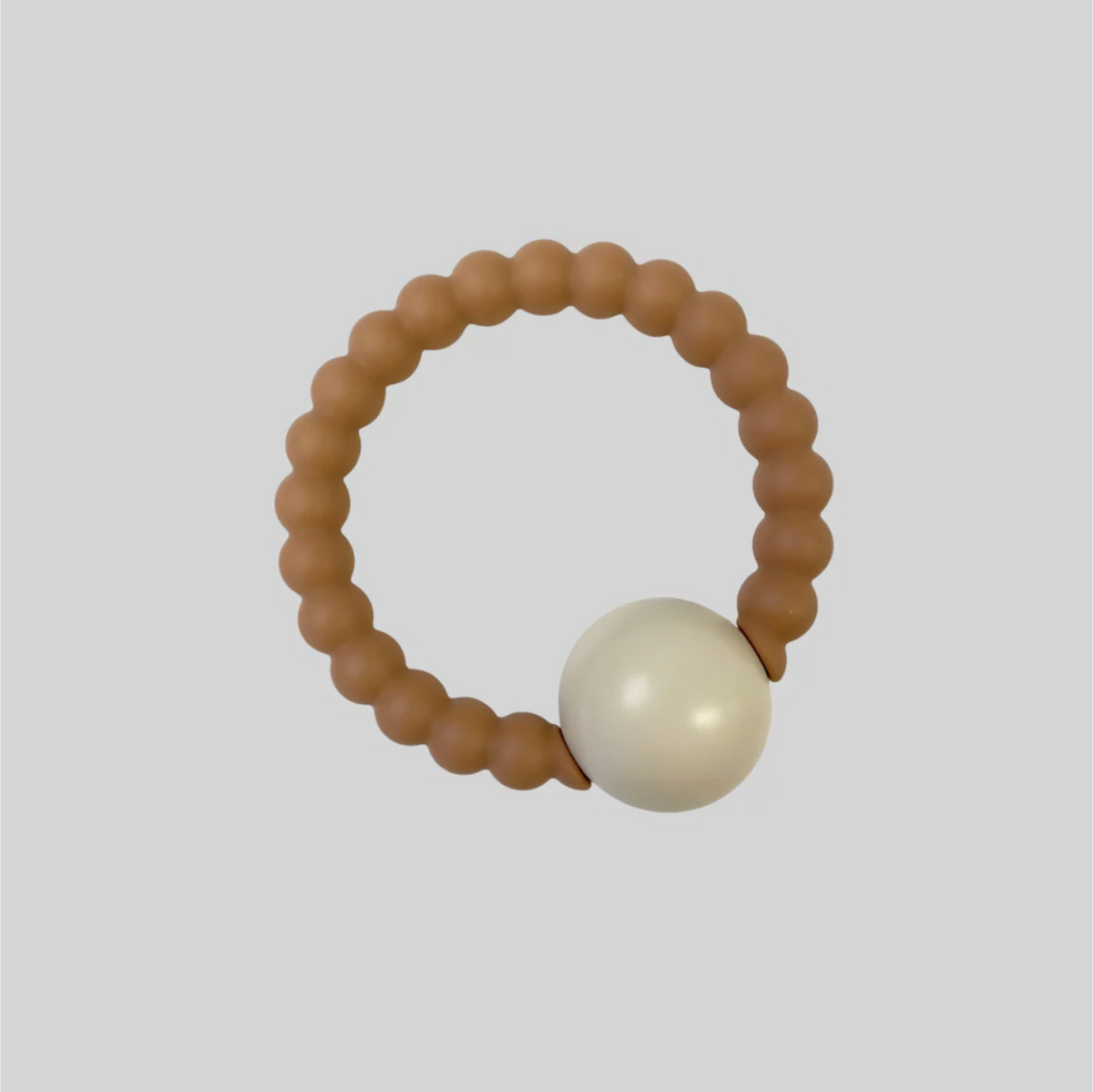 Tan Rattle Teether by Nature Bubz